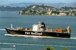 ID 676 P&O NEDLLOYD TARANAKI (1981/29259grt/IMO 7900041, ex-AUSTRALIA STAR, PYRMONT BRIDGE, HINRICH OLDENDORFF, KAZIMIERZ PULASKI), Auckland, NZ. She has since been scrapped.